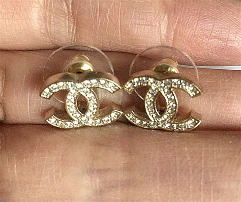 chanel earring studs cc|chanel stud earrings for sale.